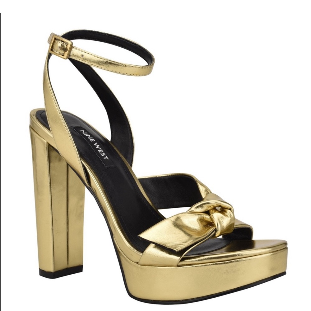 Nine West platform gold sandals